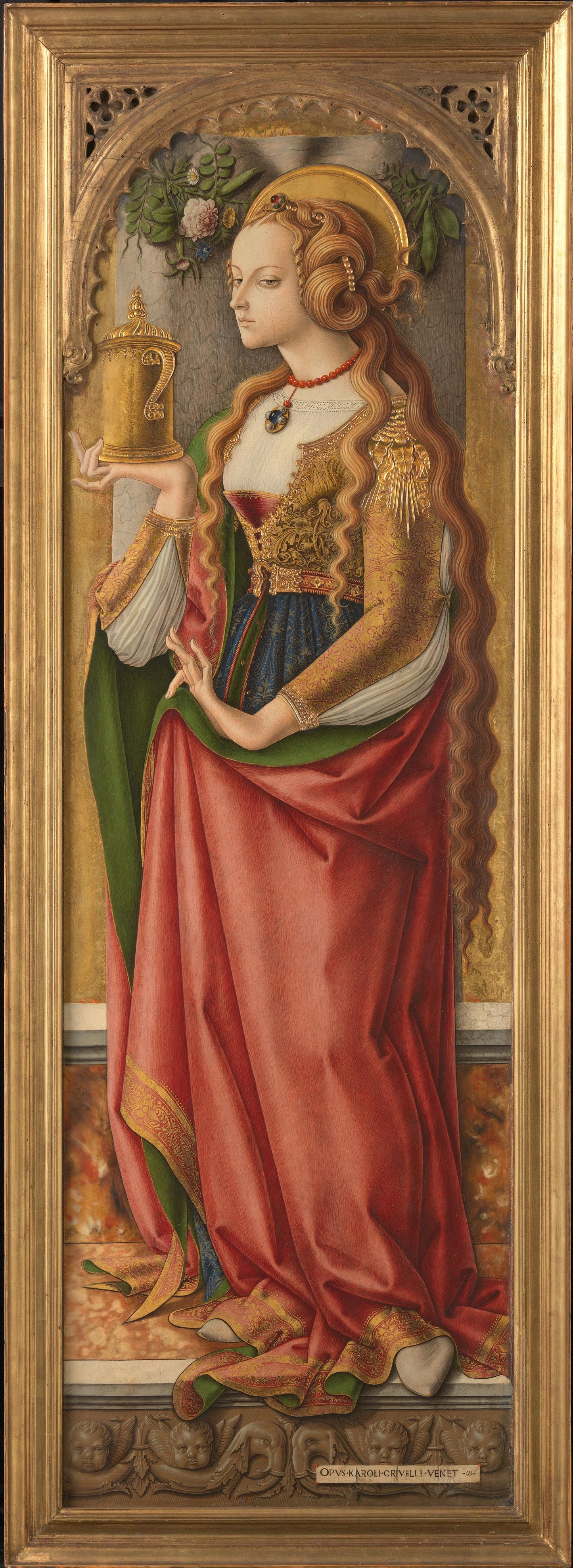 Mary Magdalene – Carlo Crivelli Vintage Floral Art Print | Wall Art Poster