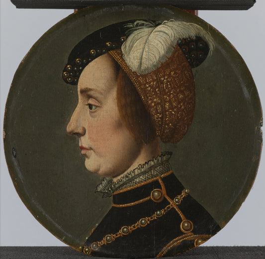 Portrait of Anna of Lorraine, Consort of René de Chalon, Prince of Orange – mogelijk kopie naar Jan van Scorel Vintage Portrait Art Print | Wall Art Poster