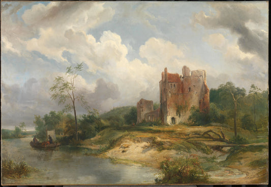 River Landscape with Ruin – Wijnand Nuijen Vintage Landscape Art Print | Wall Art Poster