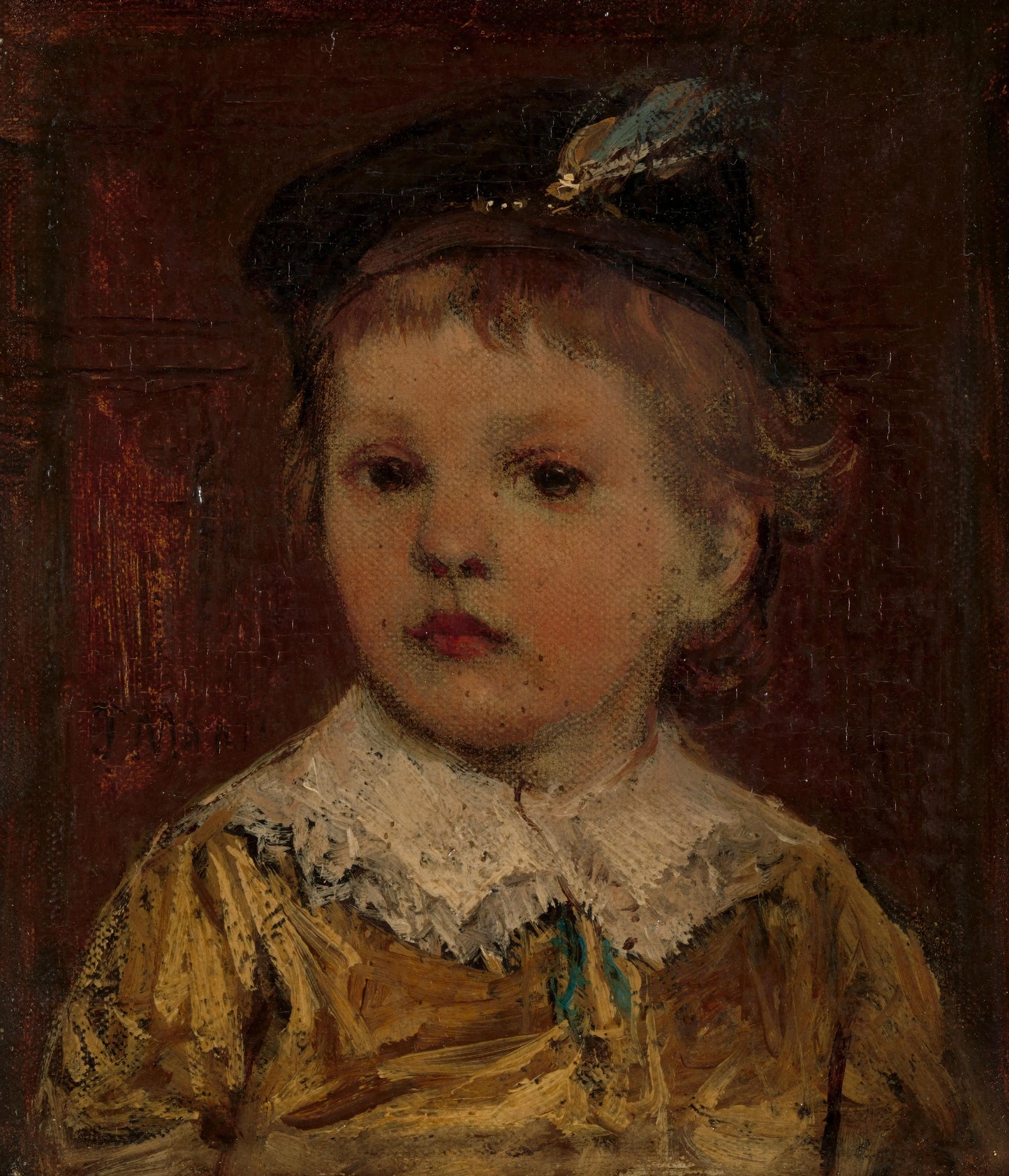 'Portret van Willem', vermoedelijk Willem Matthijs Maris Jbzn, zoon van Jacob Maris – Jacob Maris (mentioned on object) Vintage Portrait Art Print | Wall Art Poster