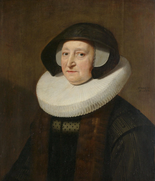Portrait of Maria Petitpas (?-1640) – workshop of Michiel Jansz van Mierevelt Vintage Portrait Art Print | Wall Art Poster