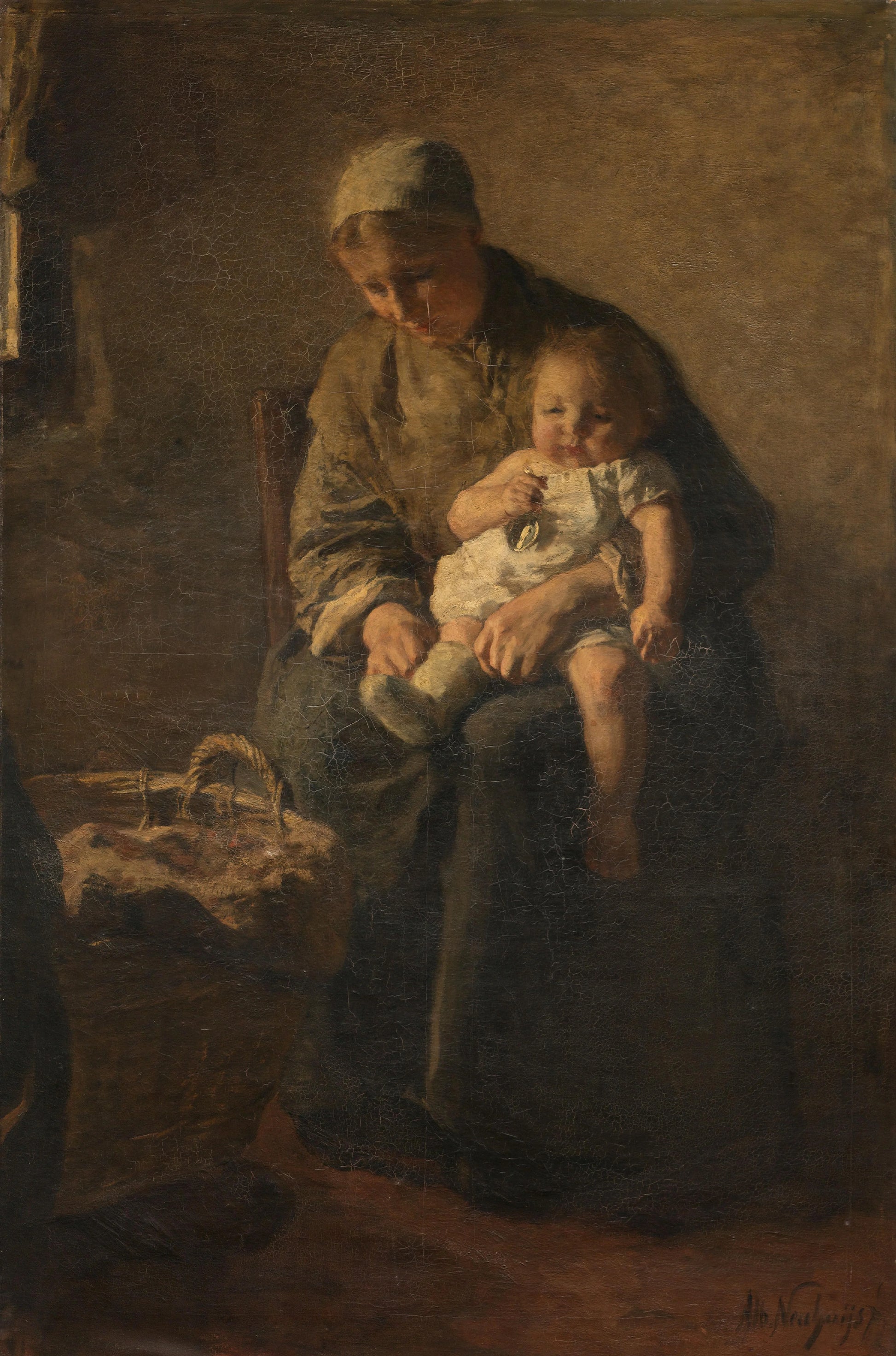A Mother with her Child – Albert Neuhuys (1844-1914) Vintage Art Print | Wall Art Poster