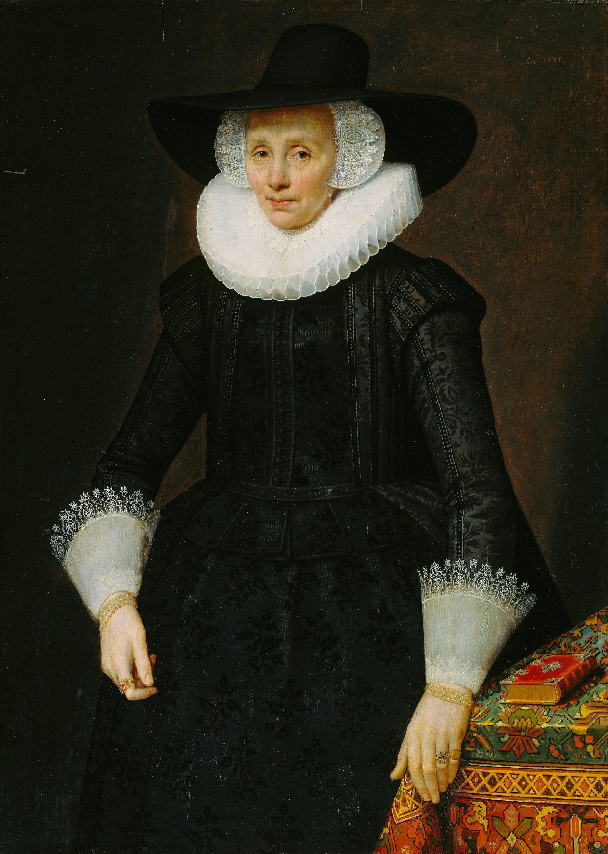 Portrait of Margarita Courten (1564-1640) – attributed to Salomon Mesdach Vintage Portrait Art Print | Wall Art Poster