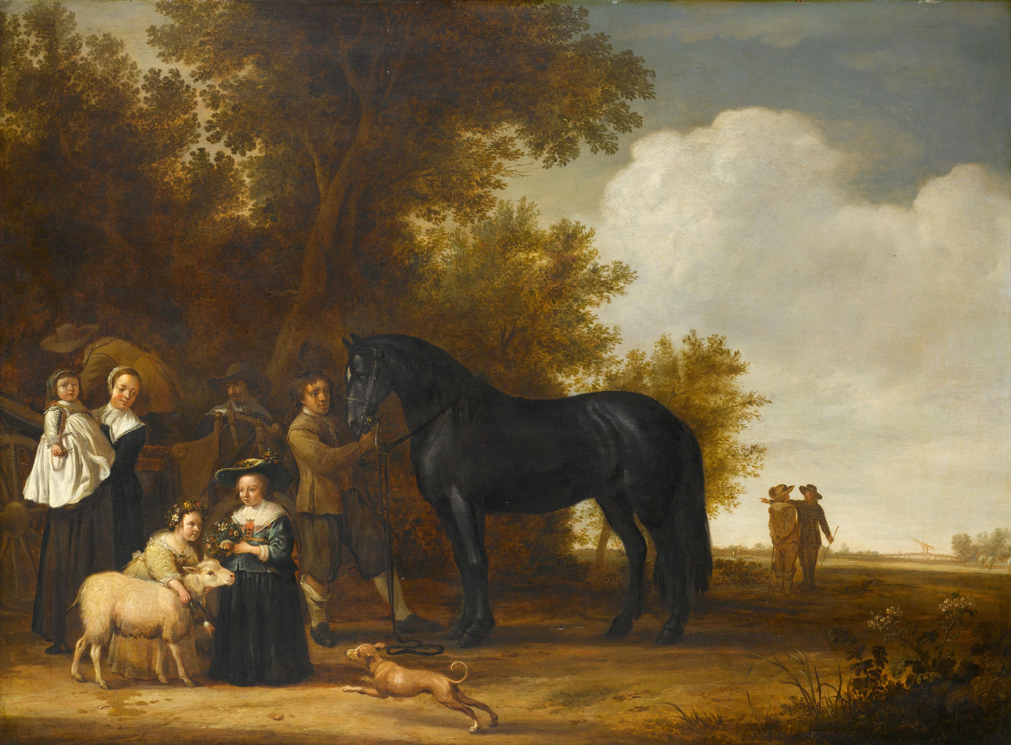 Group Portrait in a Landscape – anonymous Vintage Portrait Art Print | Wall Art Poster