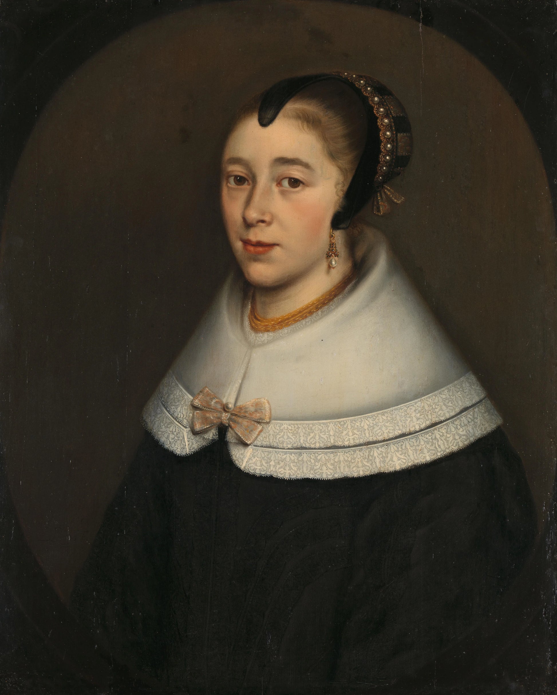 Maria de la Quevellerie (1629-64), Wife of Johan Anthonisz van Riebeeck – toegeschreven aan Dirck Craey Vintage Portrait Art Print | Wall Art Poster
