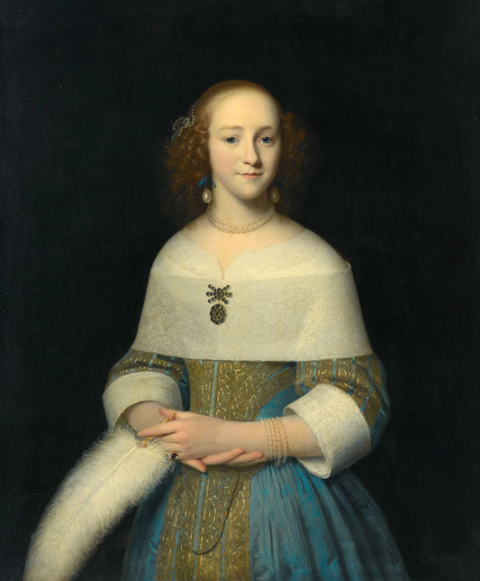 Portrait of a Young Woman, Possibly Susanna Reael – Isaack Luttichuys Vintage Portrait Art Print | Wall Art Poster