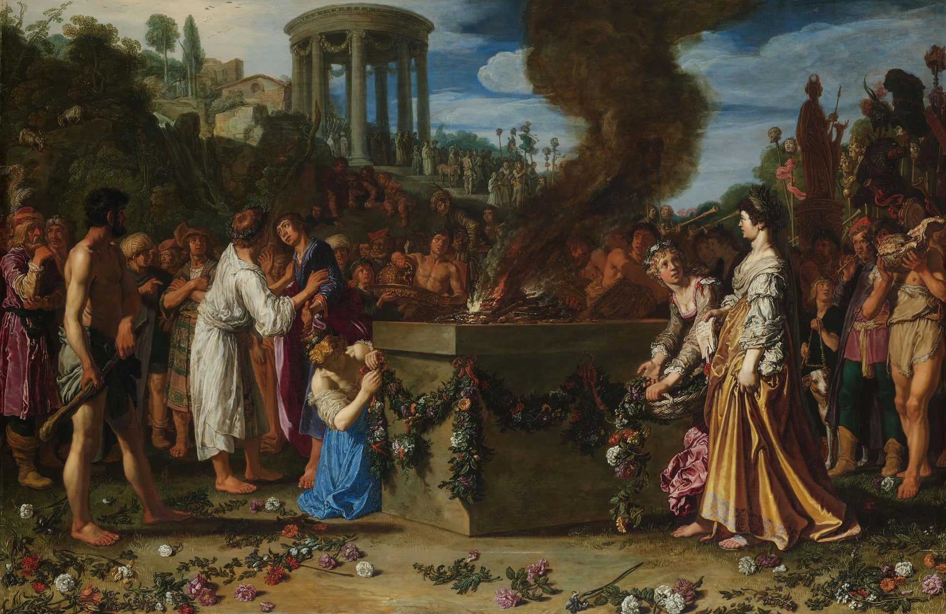 Orestes and Pylades Disputing at the Altar – Pieter Lastman (eigenhandig gesigneerd) Vintage Art Print | Wall Art Poster