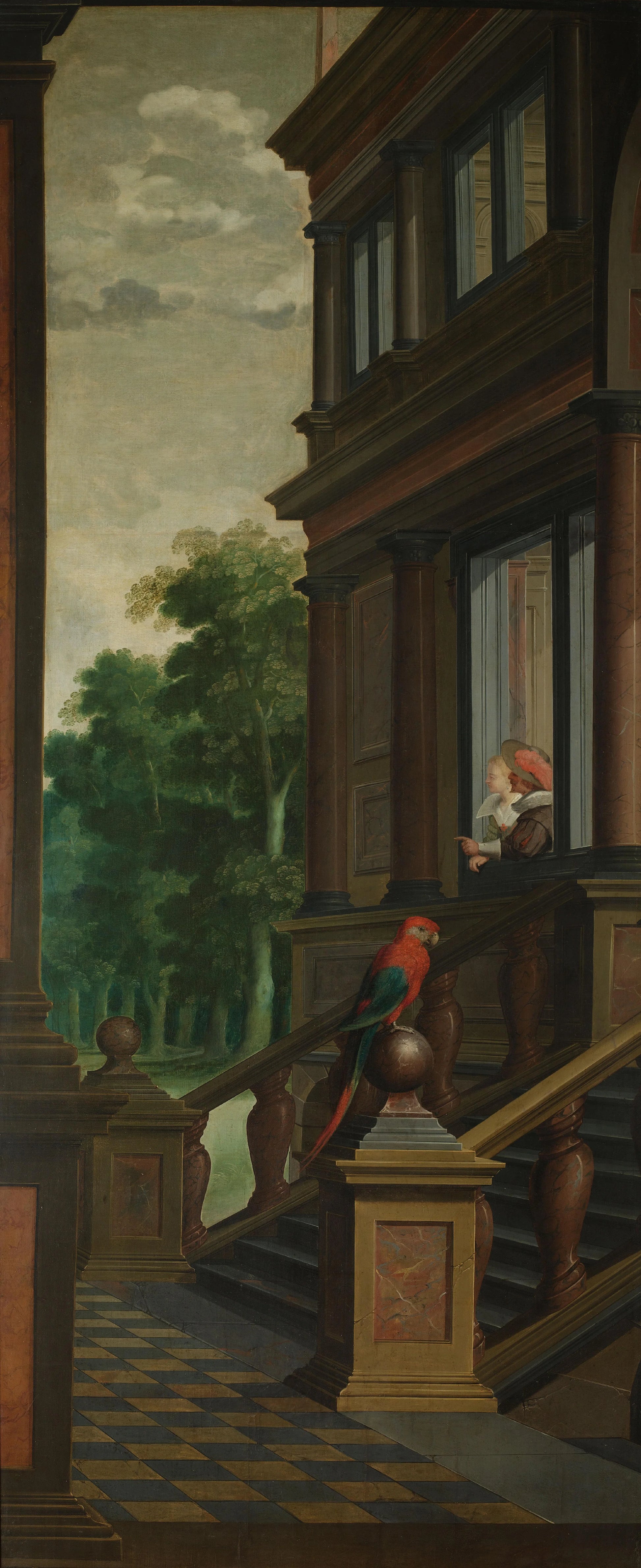 A Seven-Part Decorative Sequence: An Outdoor Stairway – Dirck van Delen Vintage Bird Study Art Print | Wall Art Poster