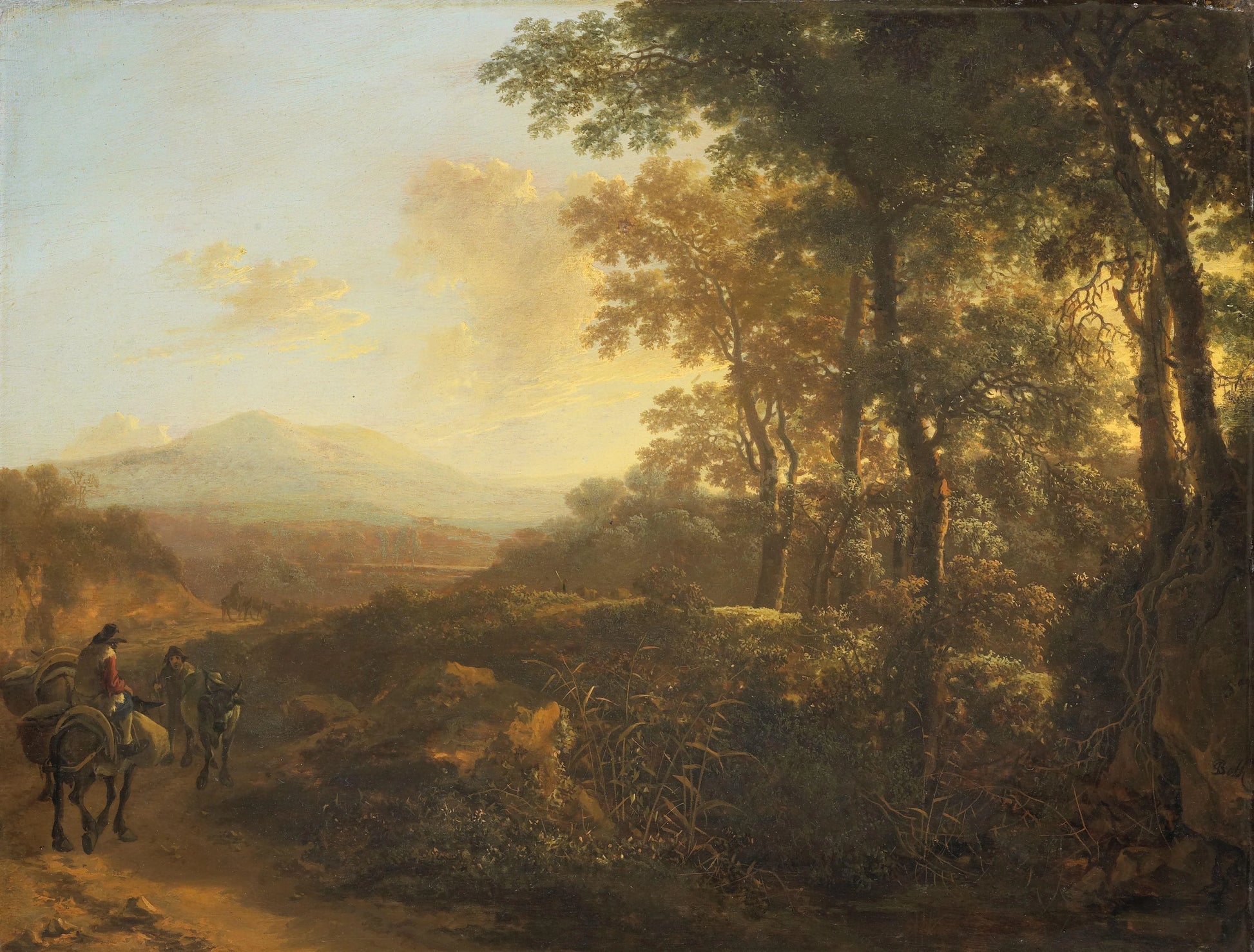 Italian Landscape with Mule Driver – Jan Both (mentioned on object) Vintage Landscape Art Print | Wall Art Poster