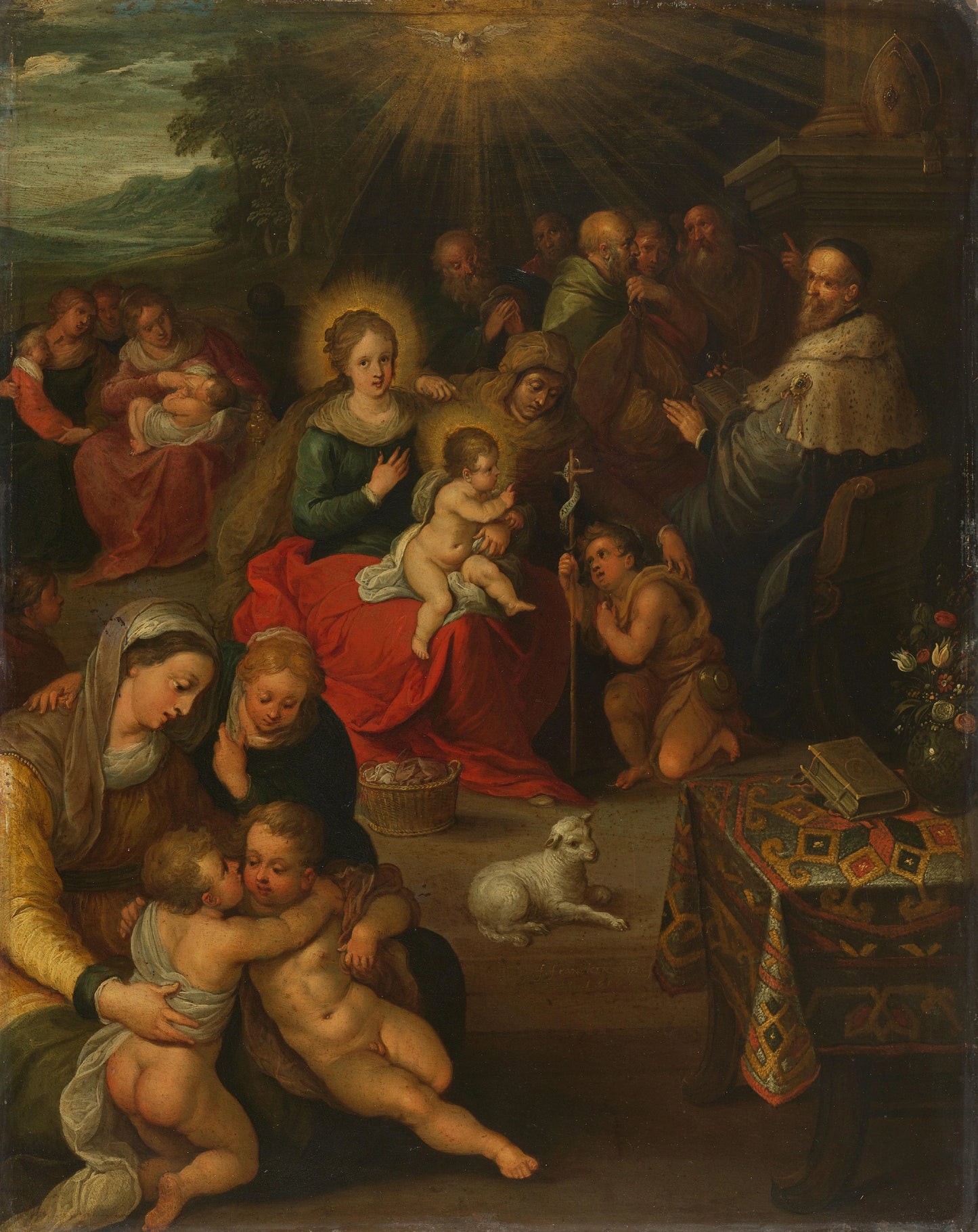 The Holy Kinship – Frans Francken (II) Vintage Art Print | Wall Art Poster