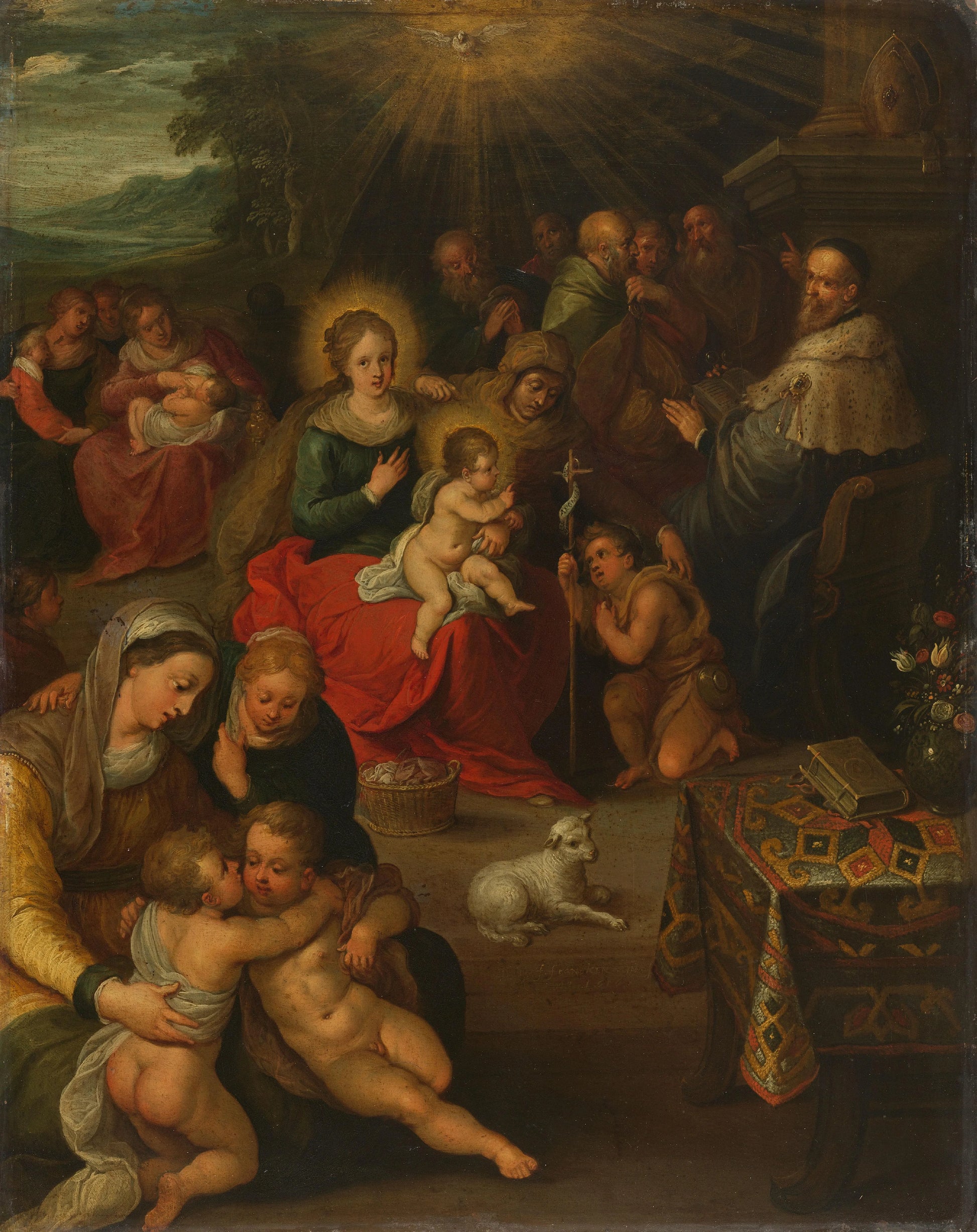 The Holy Kinship – Frans Francken (II) Vintage Art Print | Wall Art Poster