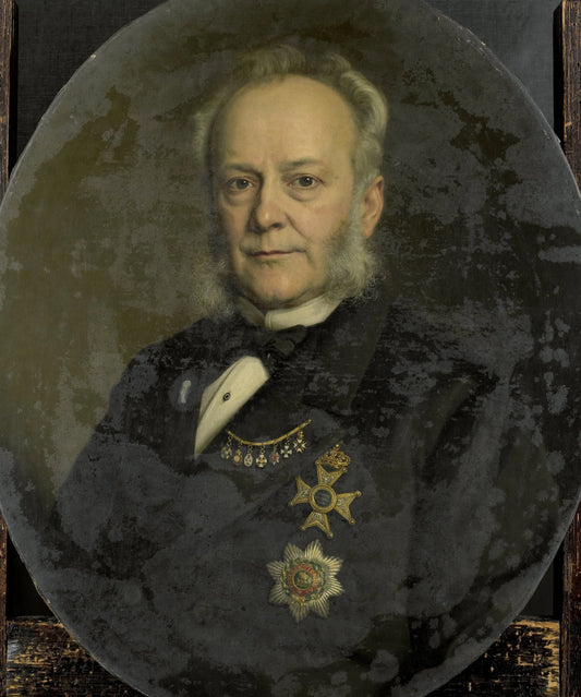 Pieter Mijer (1812-81). Gouverneur-generaal van Nederlands Oost Indië – Johan Heinrich Neuman (eigenhandig gesigneerd) Vintage Portrait Art Print | Wall Art Poster
