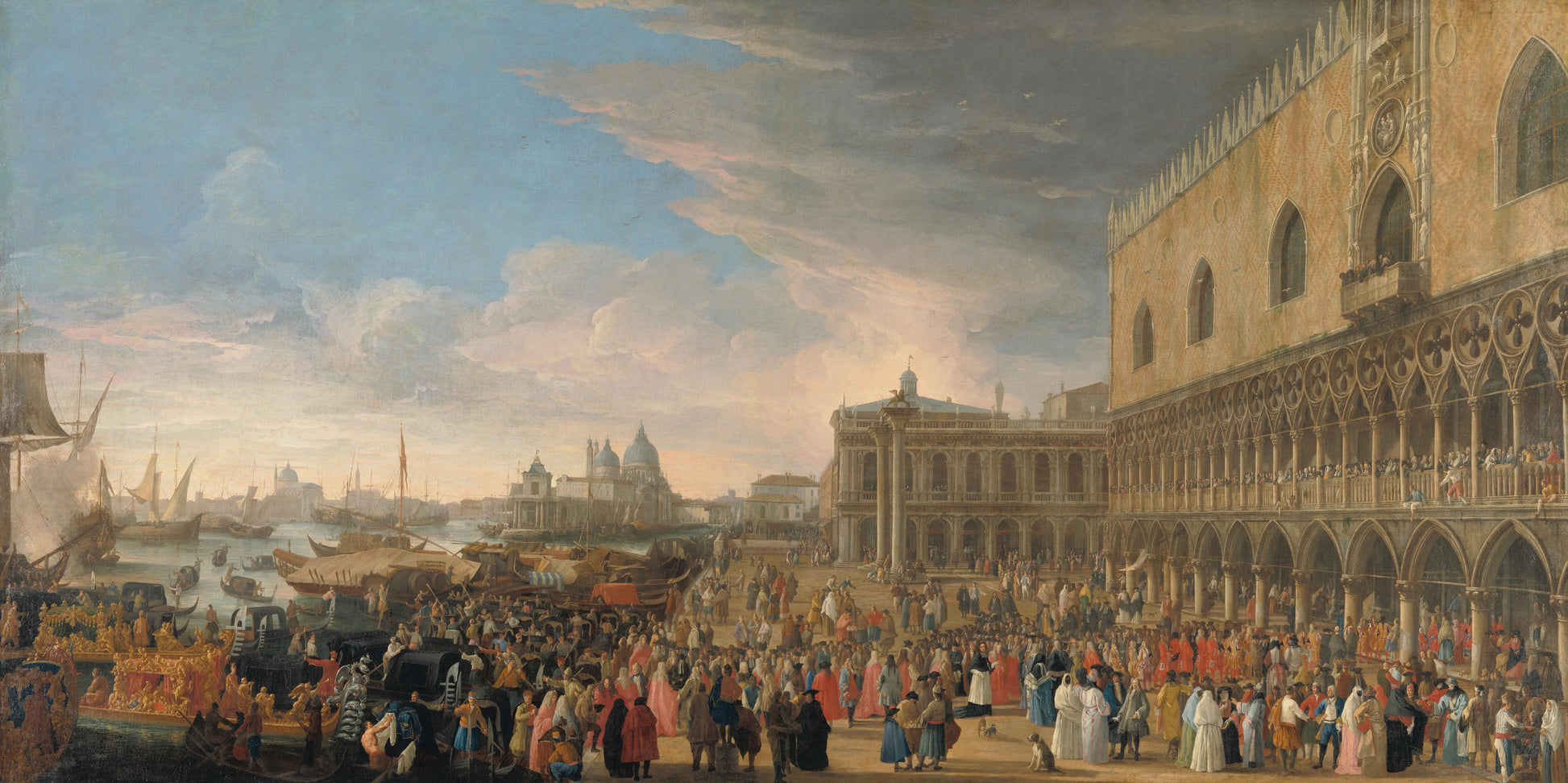 The Reception of Cardinal César d'Estrées in Venice – Luca Carlevarijs Vintage Cityscape Art Print | Wall Art Poster