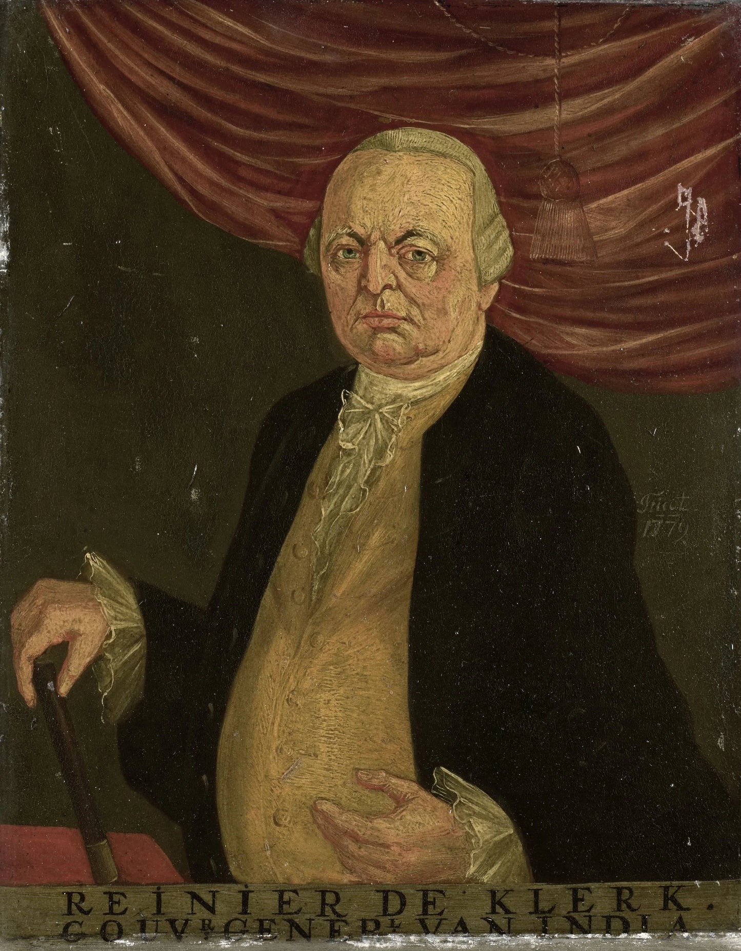 Portrait of Reinier de Klerk, Governor-General of the Dutch East India Company – toegeschreven aan Franciscus Josephus Fricot Vintage Portrait Art Print | Wall Art Poster