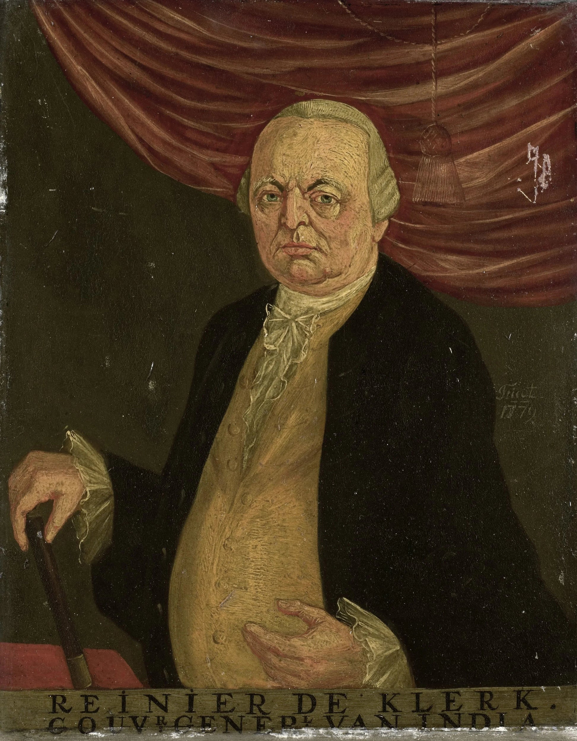 Portrait of Reinier de Klerk, Governor-General of the Dutch East India Company – toegeschreven aan Franciscus Josephus Fricot Vintage Portrait Art Print | Wall Art Poster