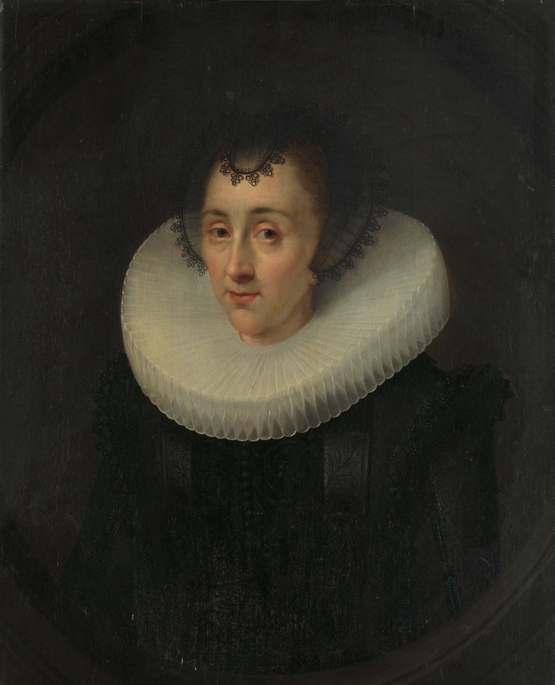 Portrait of Hortensia del Prado (?-1627) – toegeschreven aan Salomon Mesdach Vintage Portrait Art Print | Wall Art Poster