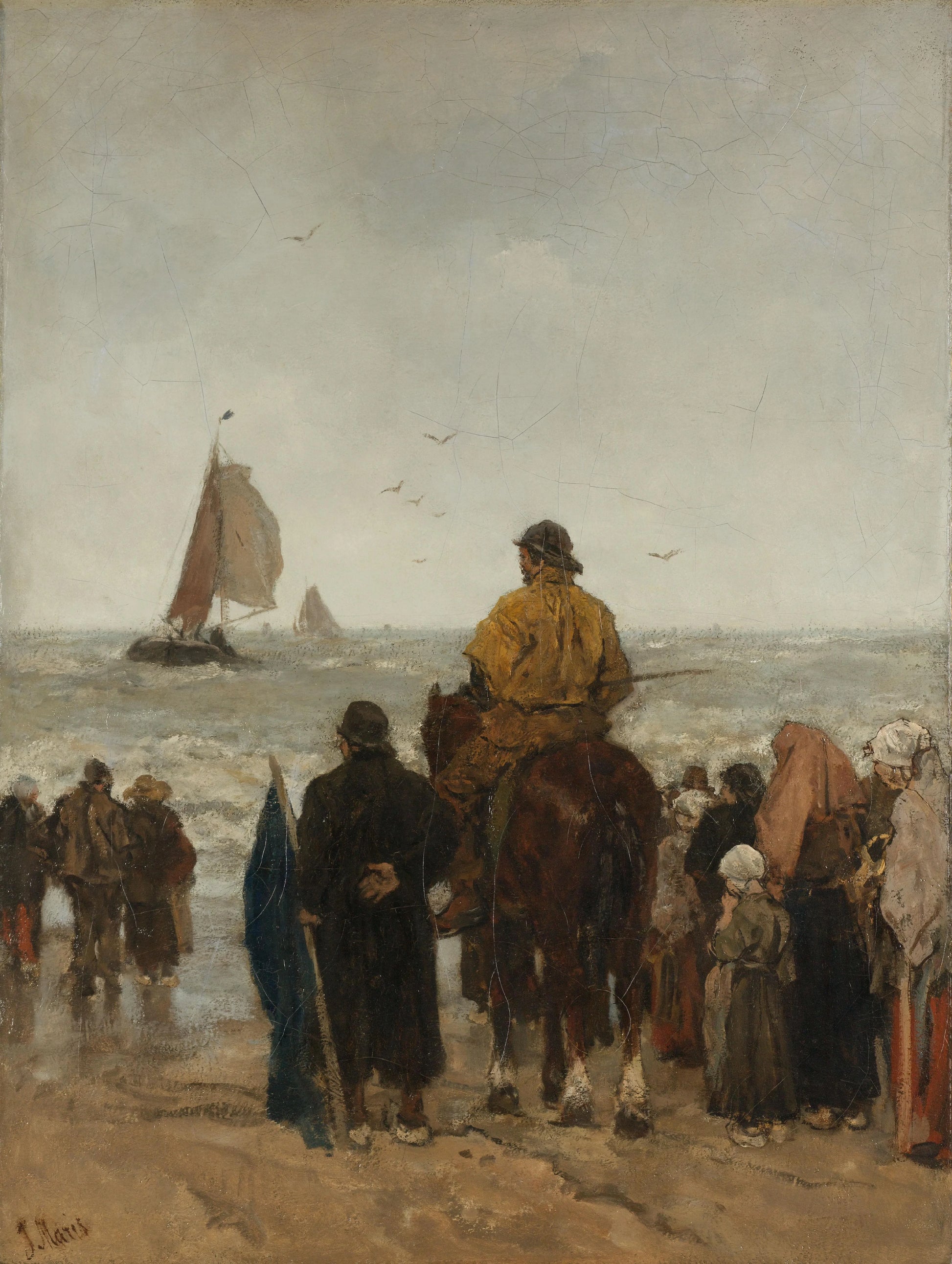 Arrival of the Boats – Jacob Maris Vintage Nautical Scene Art Print | Wall Art Poster
