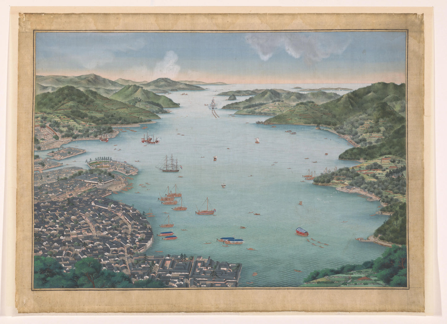 View of Nagasaki bay – atelier van Kawahara Keiga Vintage Cityscape Art Print | Wall Art Poster