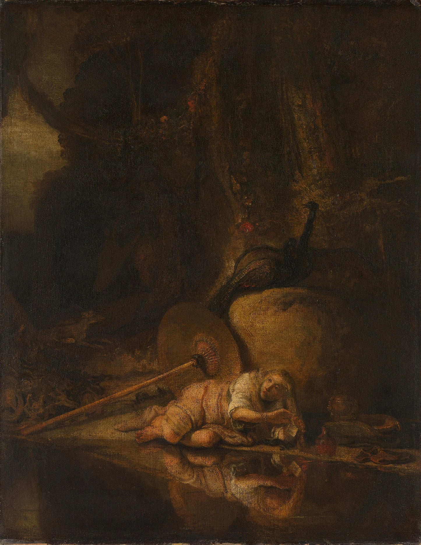 Hera Hiding during the Battle of the Gods and Giants – copy after Carel Fabritius Vintage Art Print | Wall Art Poster