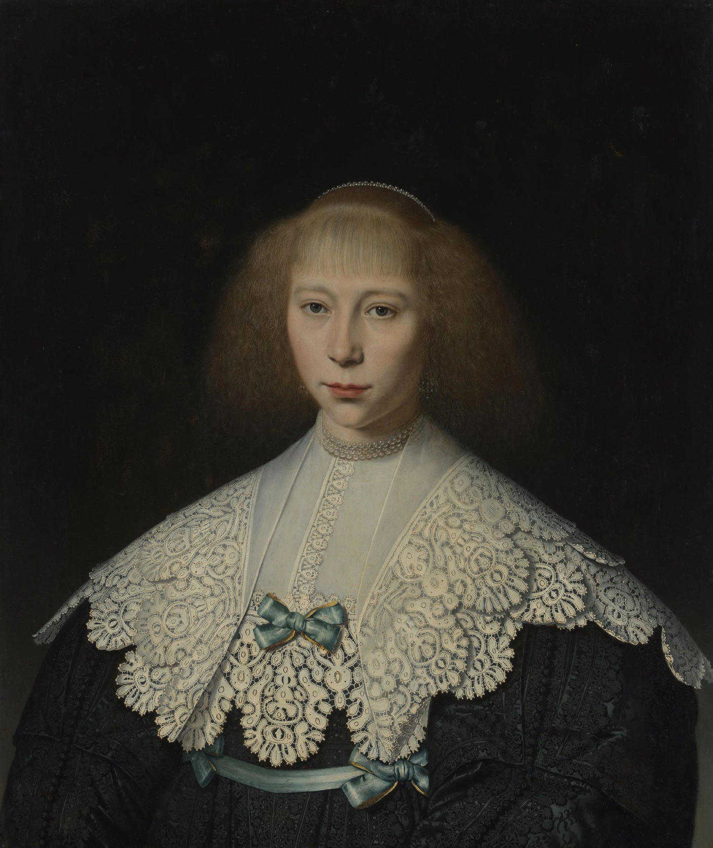 Portrait of Agatha Geelvinck (1617-1638) – Dirck van Santvoort Vintage Portrait Art Print | Wall Art Poster