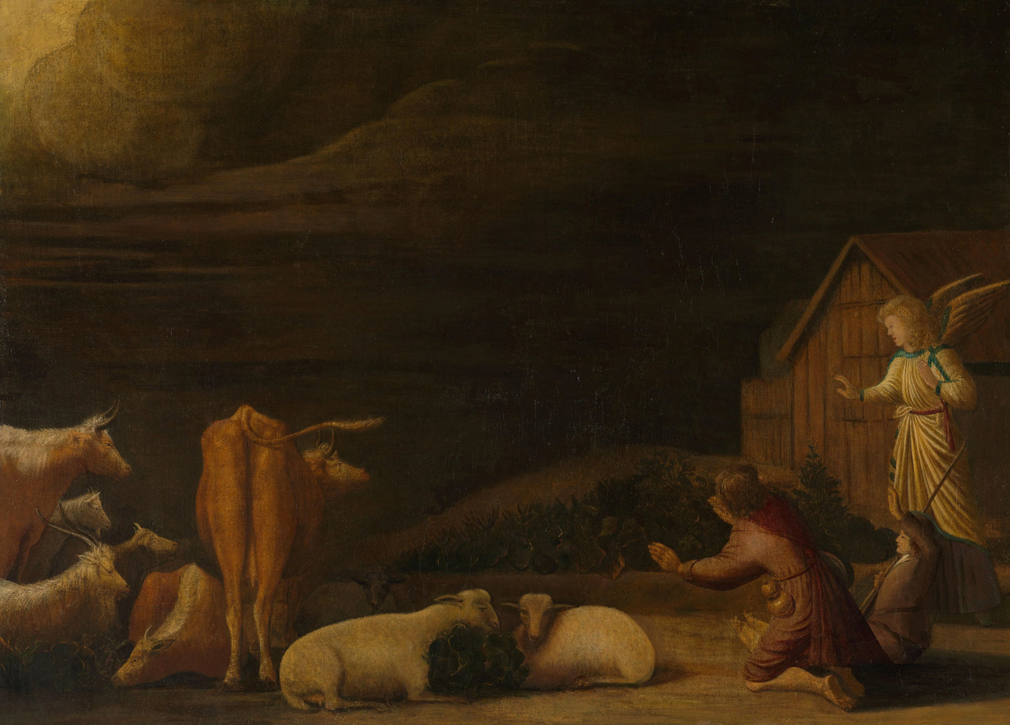 Annunciation to the Shepherds – Dirck Wijntrack (vermeld op object) Vintage Art Print | Wall Art Poster