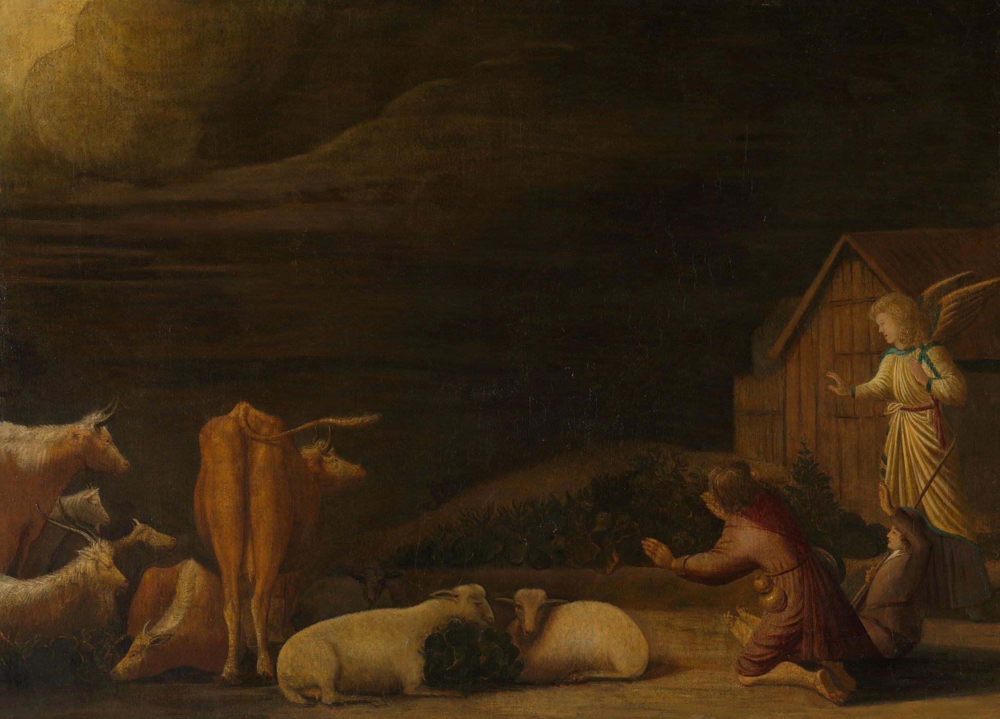 Annunciation to the Shepherds – Dirck Wijntrack (vermeld op object) Vintage Art Print | Wall Art Poster