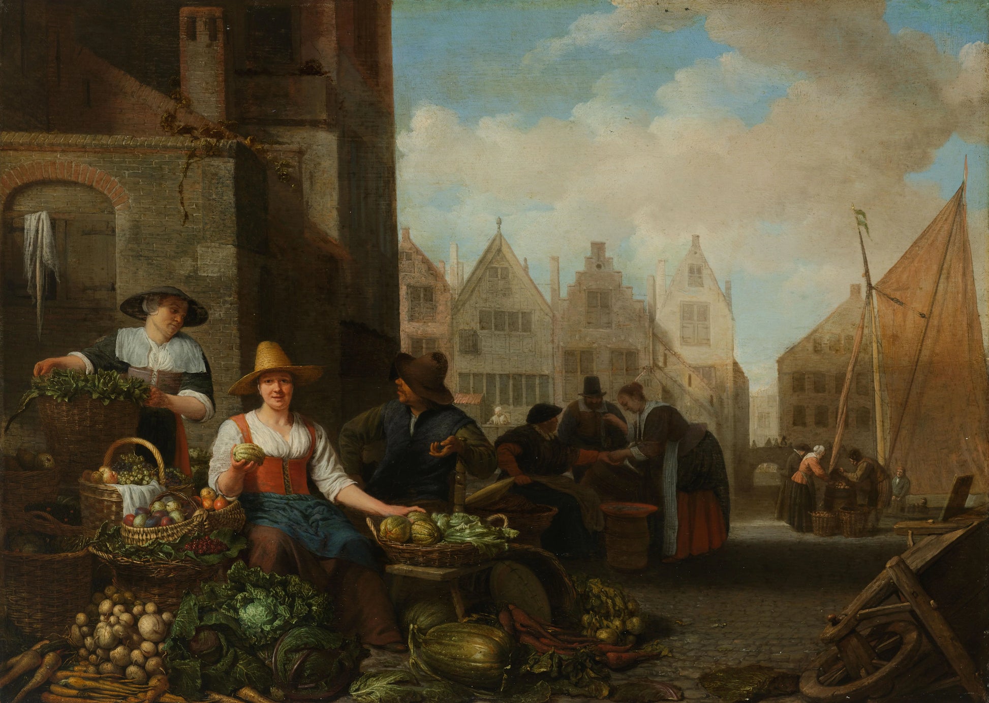 The Vegetable Market – Hendrick Martensz Sorgh Vintage Art Print | Wall Art Poster