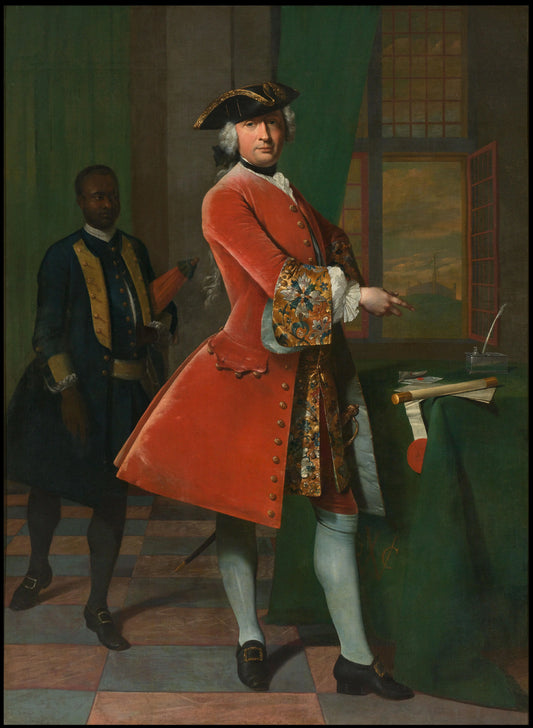 Portrait of Jan Pranger – Frans van der Mijn (mentioned on object) Vintage Portrait Art Print | Wall Art Poster