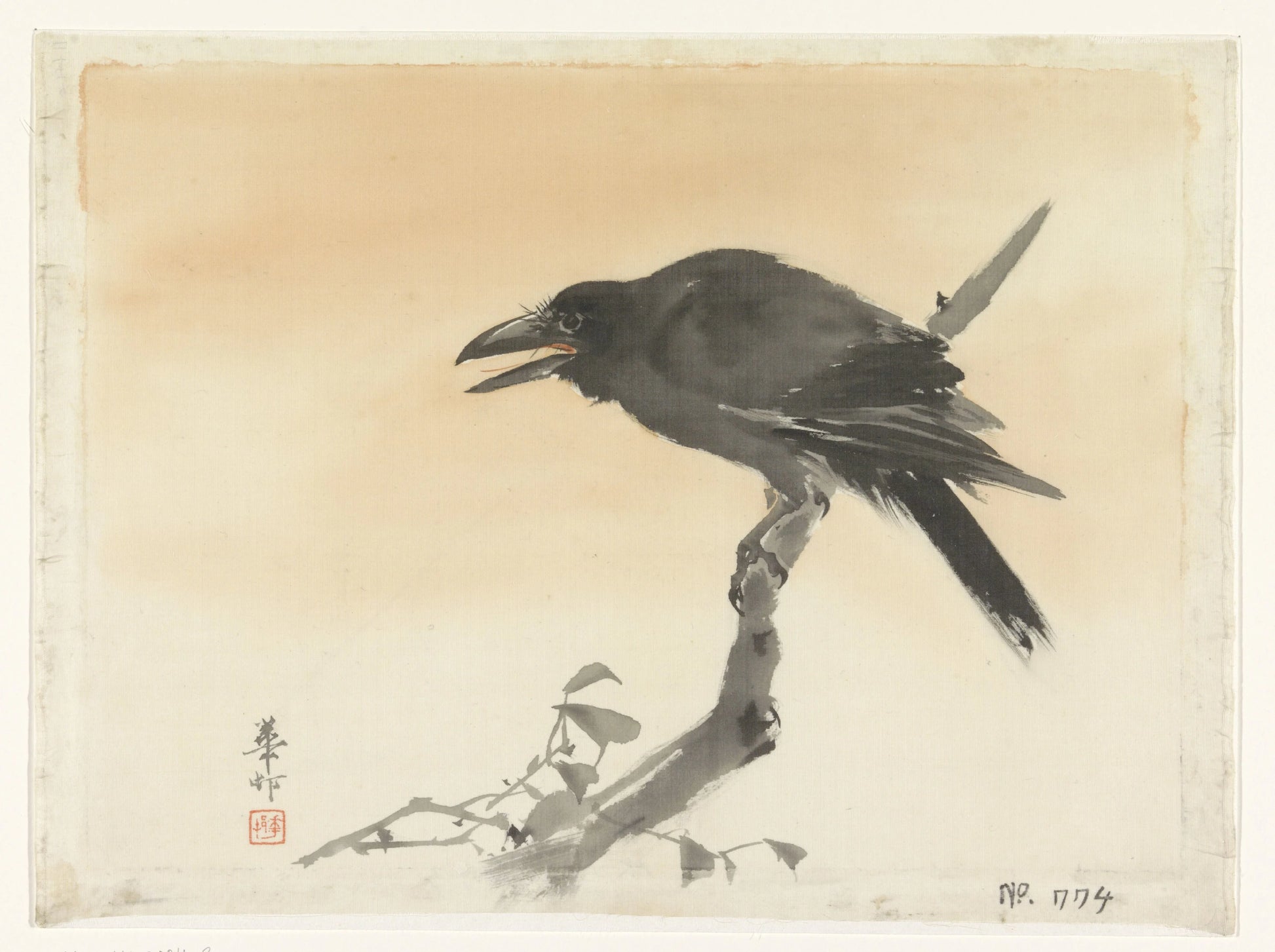Kraai – Suzuki Kason Vintage Bird Study Art Print | Wall Art Poster