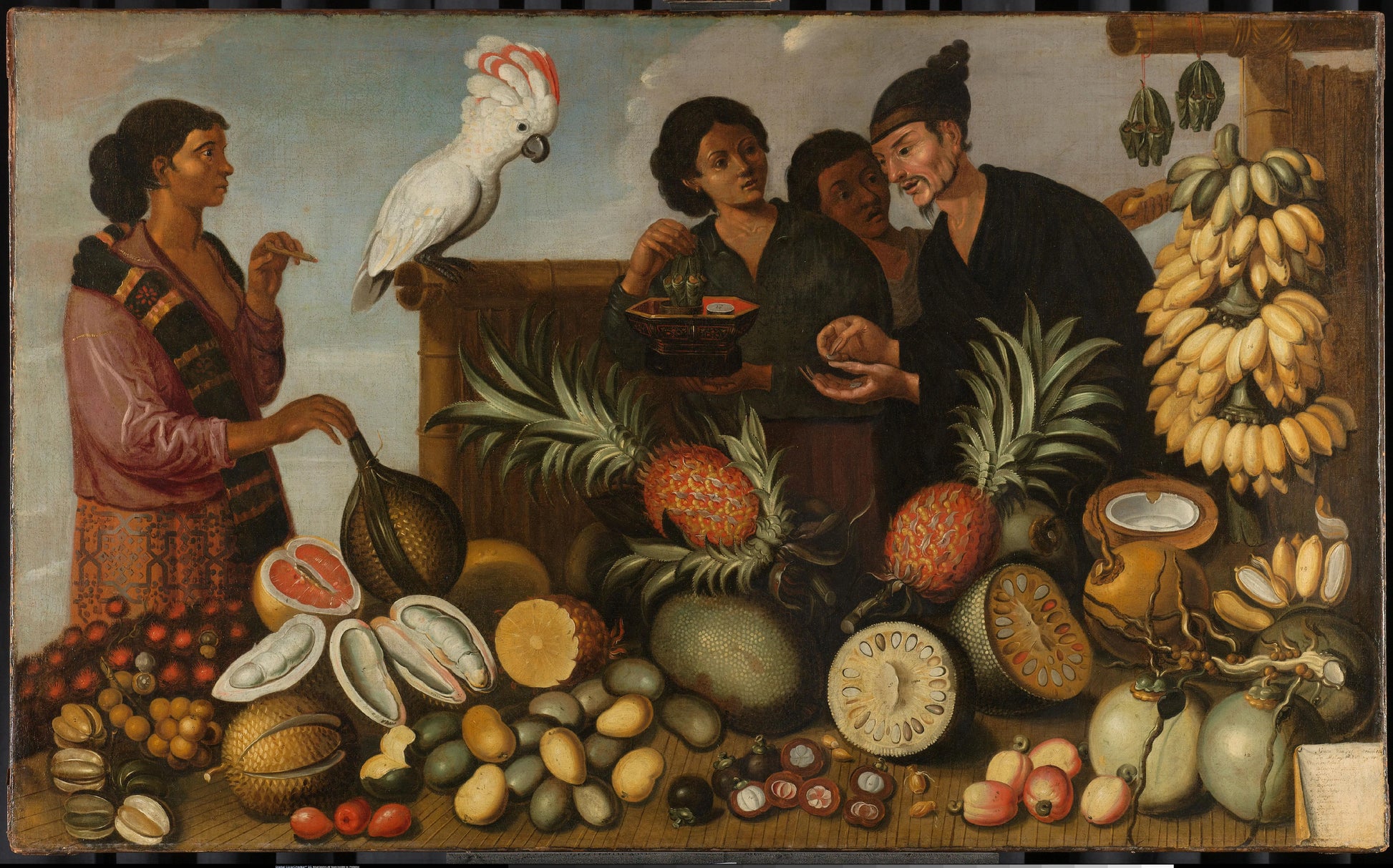 A Market Stall in Batavia – toegeschreven aan Andries Beeckman, toegeschreven aan Albert Eckhout [verworpen toeschrijving] Vintage Still Life Art Print | Wall Art Poster