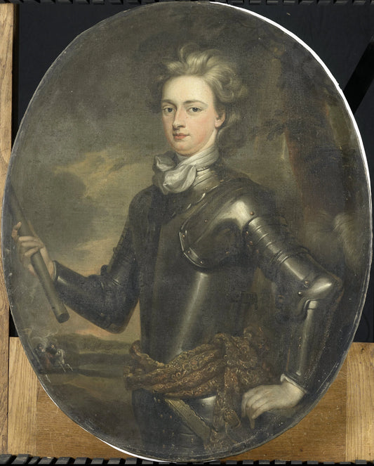 Portrait of a Young Officer – kopie naar Gottfried Kneller Vintage Portrait Art Print | Wall Art Poster