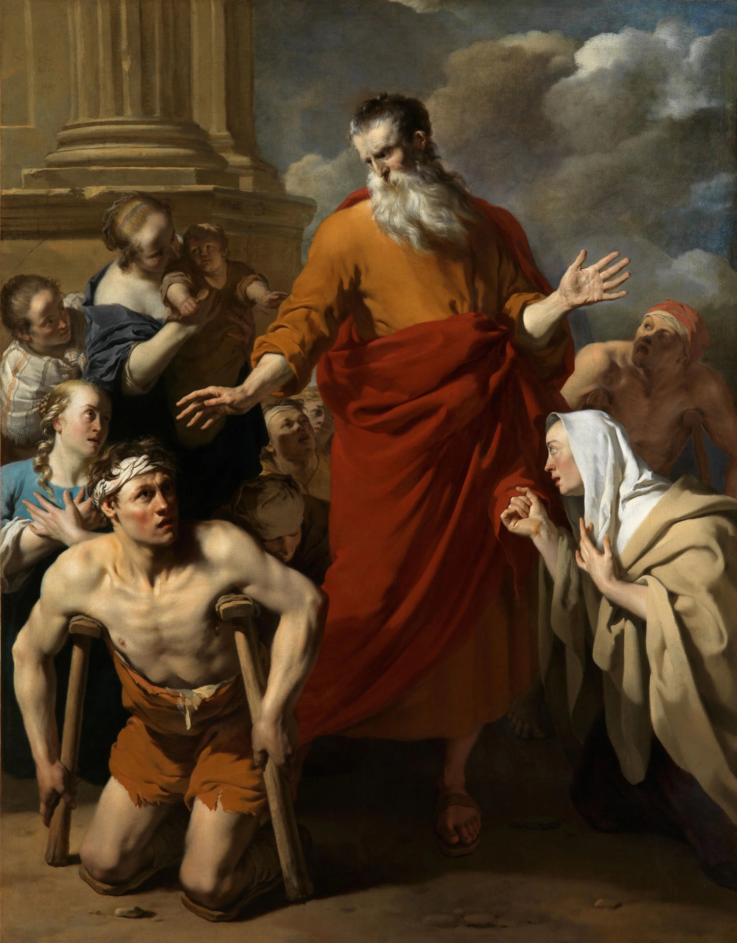 Paul healing a man who could not walk – Karel du Jardin Vintage Landscape Art Print | Wall Art Poster