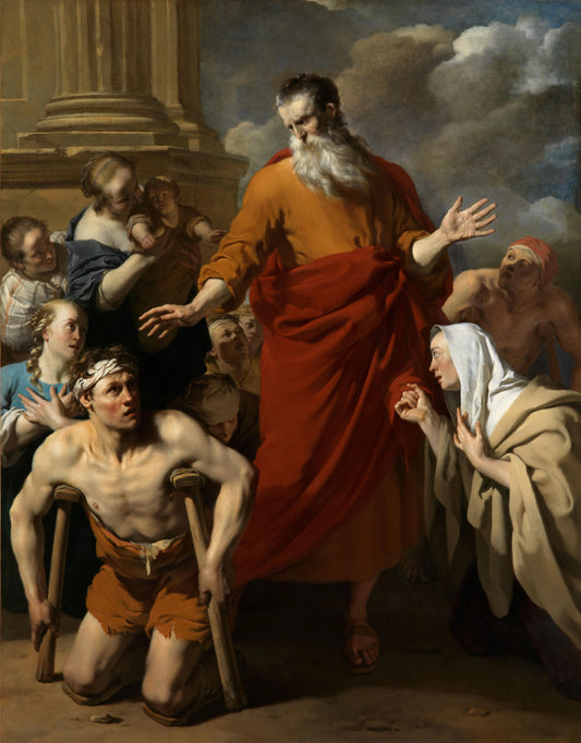 Paul healing a man who could not walk – Karel du Jardin Vintage Landscape Art Print | Wall Art Poster