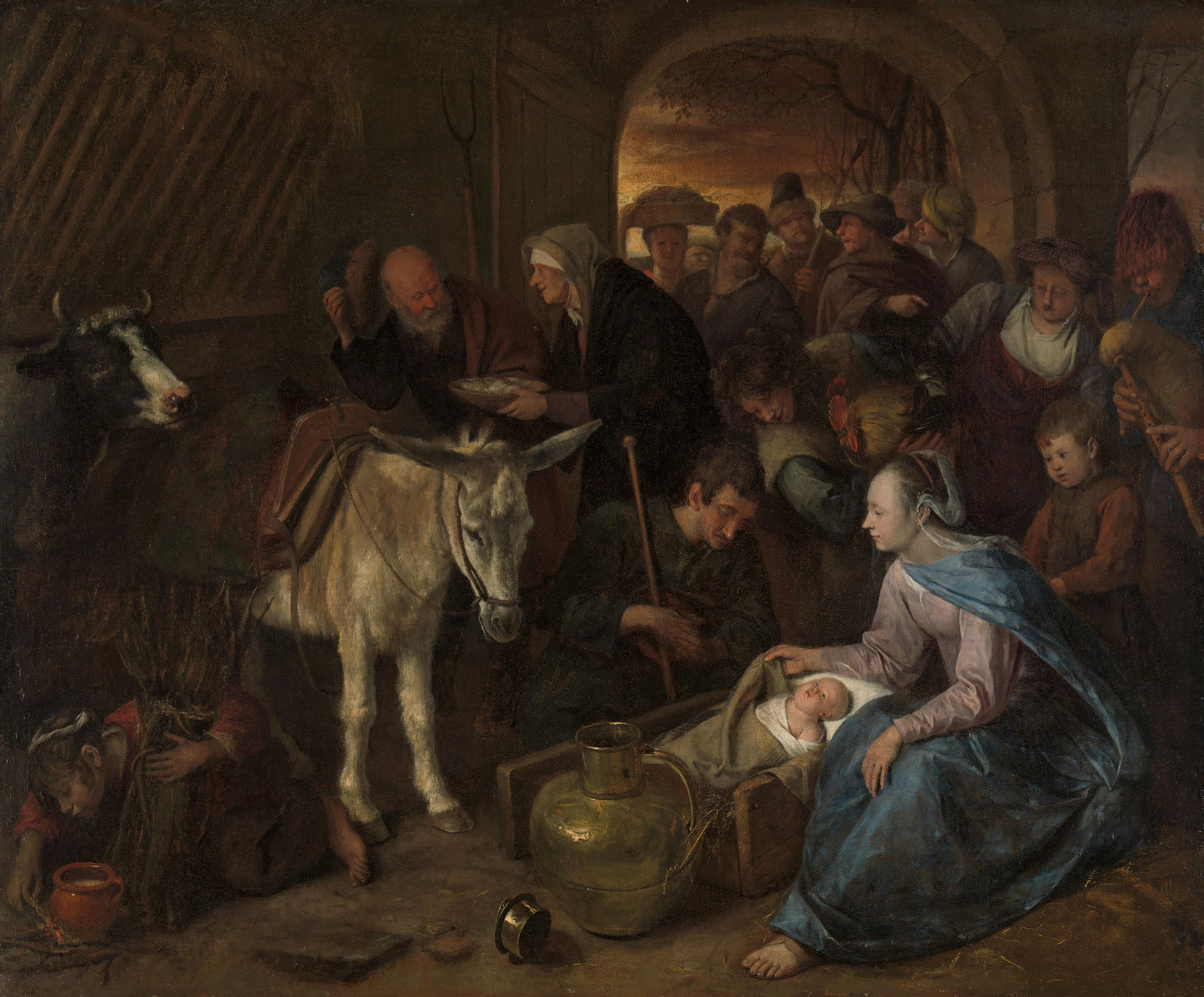 The adoration of the shepherds – Jan Havicksz. Steen Vintage Art Print | Wall Art Poster