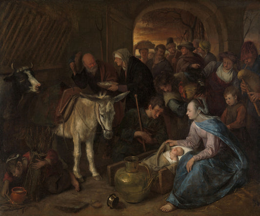 The adoration of the shepherds – Jan Havicksz. Steen Vintage Art Print | Wall Art Poster