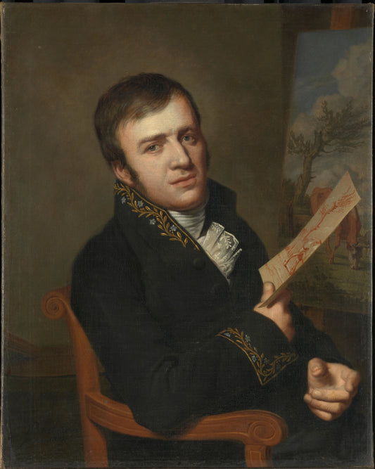 Jan (Baptist) Kobell II (1778-1814), Painter, in the Uniform of a Member of the Royal Institute of Science, Literature and the Fine Arts – Willem Bartel van der Kooi Vintage Self-Portrait Art Print | Wall Art Poster