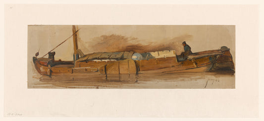 Lange schuit met schipper – Jan Weissenbruch Vintage Art Print | Wall Art Poster