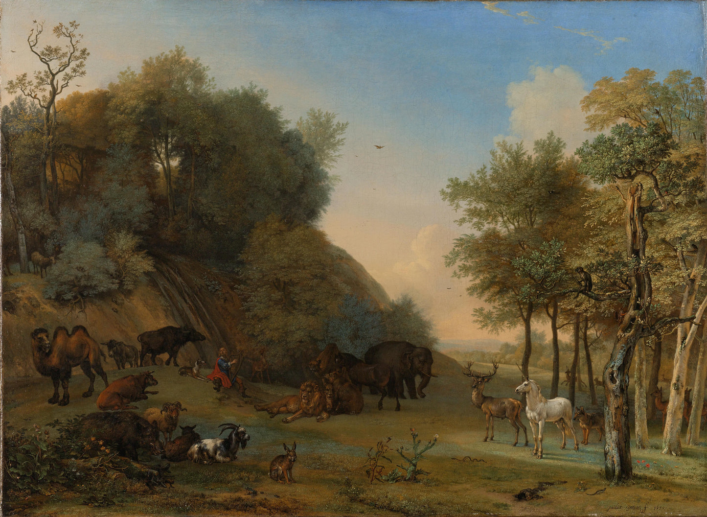 Orpheus charming the beasts – Paulus Potter Vintage Landscape Art Print | Wall Art Poster