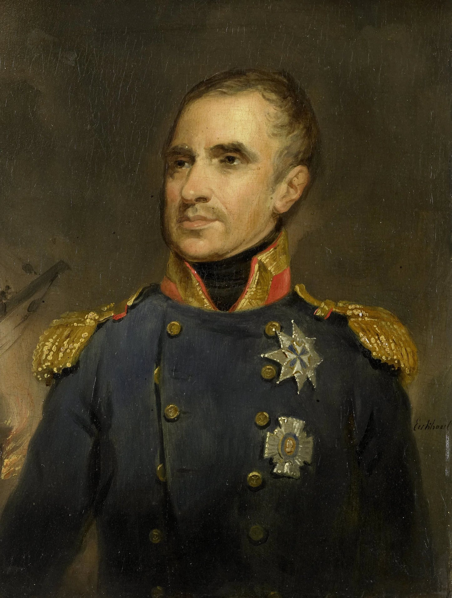 Jonkheer Theodorus Frederik van Capellen (1762-1824), Vice Admiral and Commanding Officer of the Dutch Squadron off Algiers, 1816 – Jacob Joseph Eeckhout Vintage Portrait Art Print | Wall Art Poster