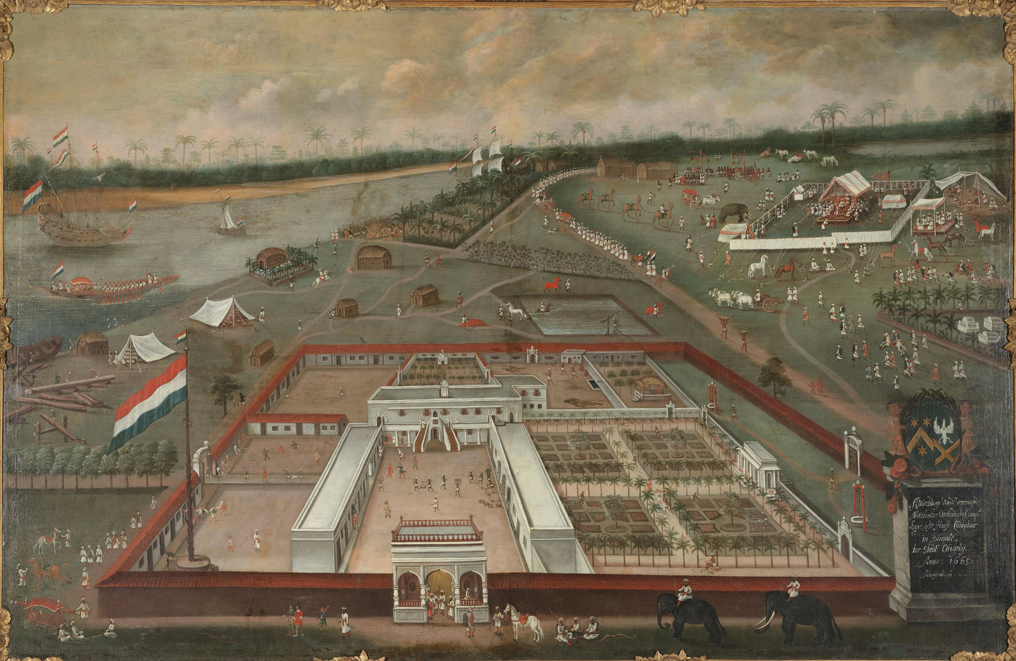 The Trading Post of the Dutch East India Company in Hooghly, Bengal – Hendrik van Schuylenburgh Vintage Landscape Art Print | Wall Art Poster