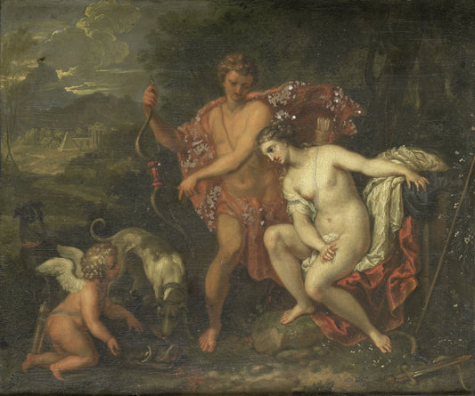 Meleager and Atalanta – anonymous Vintage Portrait Art Print | Wall Art Poster