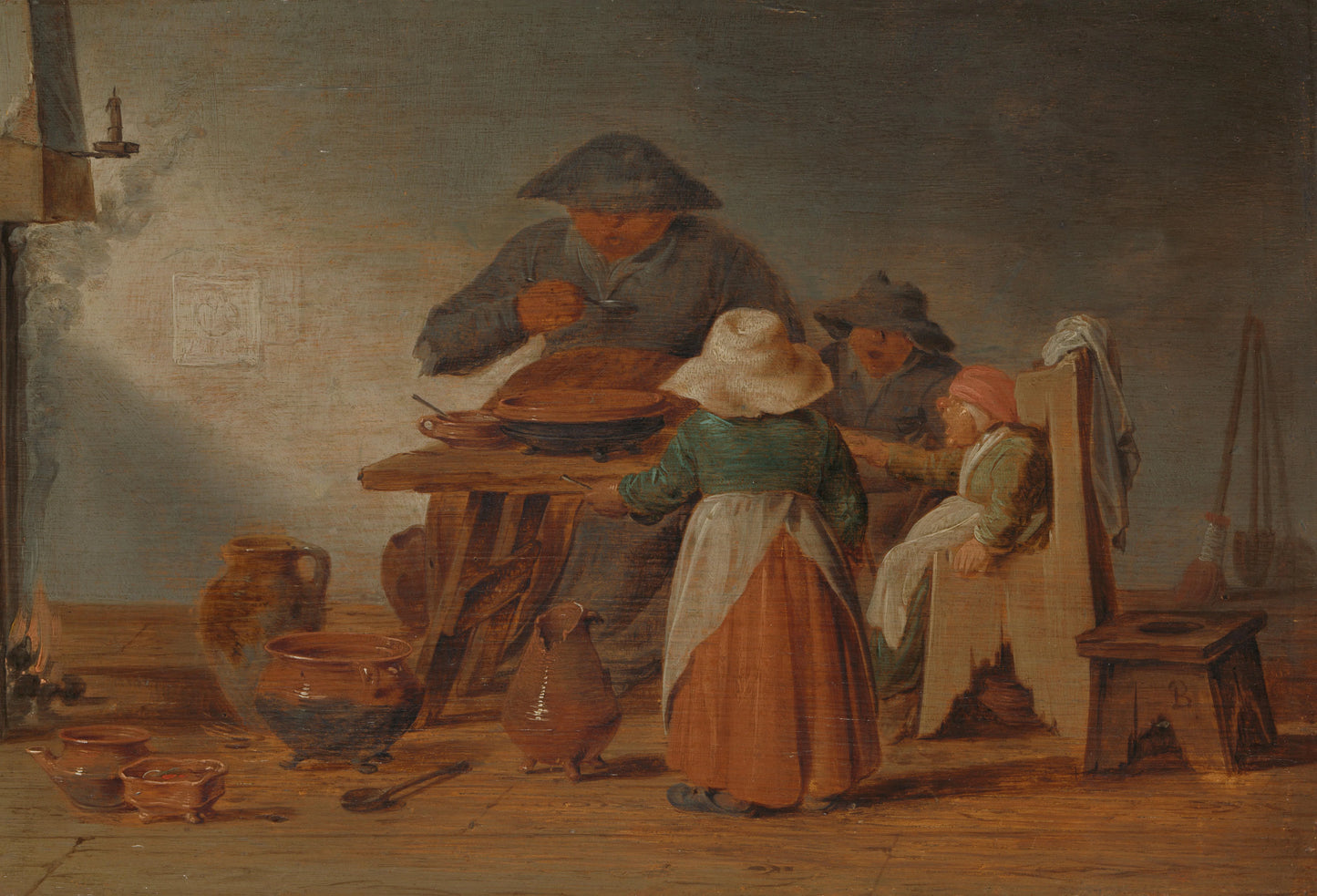 Peasant Meal – attributed to Jan Jansz Buesem Vintage Art Print | Wall Art Poster