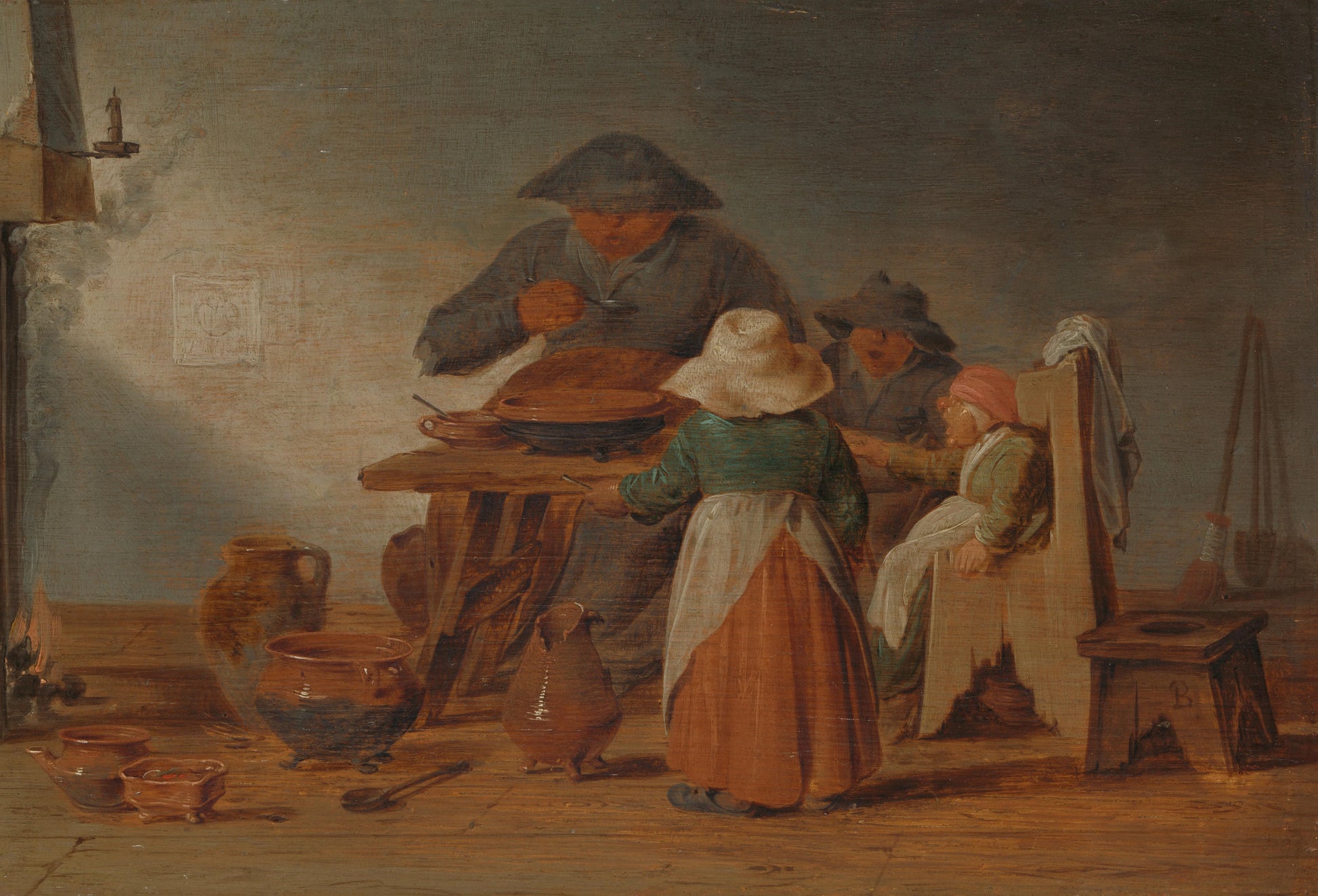 Peasant Meal – attributed to Jan Jansz Buesem Vintage Art Print | Wall Art Poster
