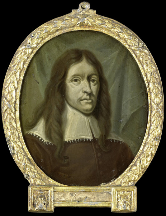 Portrait of Simon Abbes Gabbema, Historian of Friesland in Leeuwarden – Arnoud van Halen Vintage Portrait Art Print | Wall Art Poster