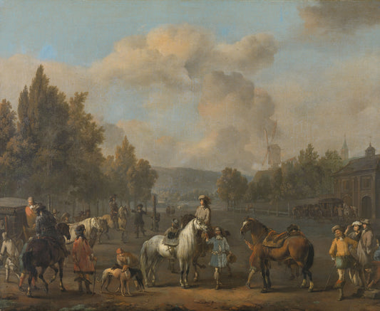 The Riding School – Johannes Lingelbach Vintage Landscape Art Print | Wall Art Poster