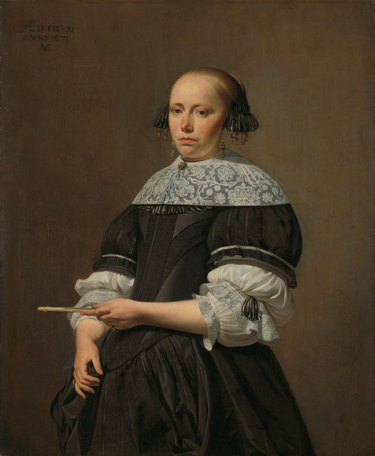 Portrait of Elisabeth Pietersdr Kessels (1640-1717) – Caesar van Everdingen (signed by artist) Vintage Portrait Art Print | Wall Art Poster
