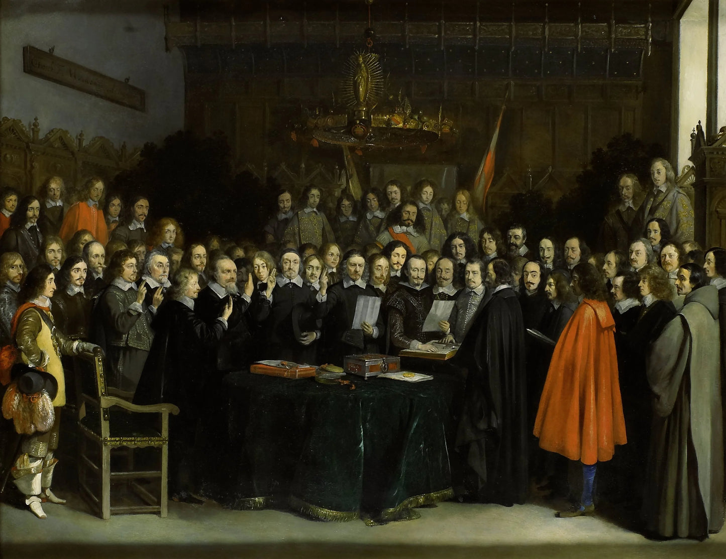 The Ratification of the Treaty of Münster – Gerard ter Borch (II) Vintage Cityscape Art Print | Wall Art Poster