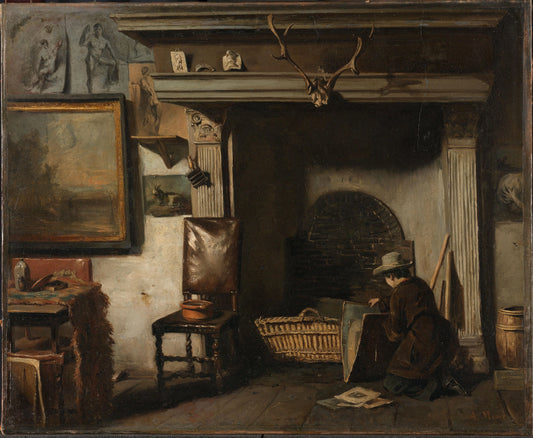 The Studio of the Haarlem Painter Pieter Frederik van Os – Anton Mauve Vintage Animal Study Art Print | Wall Art Poster