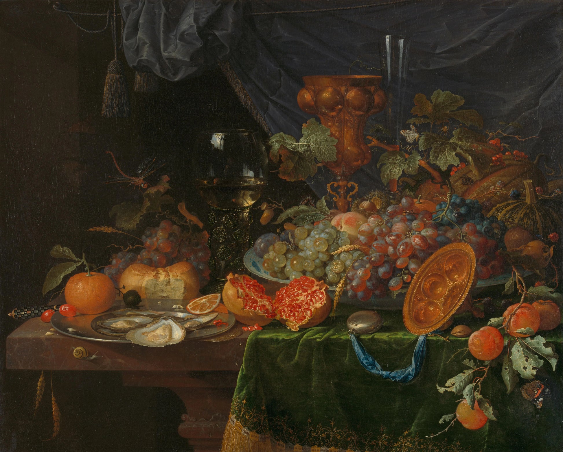 Still Life with Fruit and Oysters – Abraham Mignon Vintage Still Life Art Print | Wall Art Poster