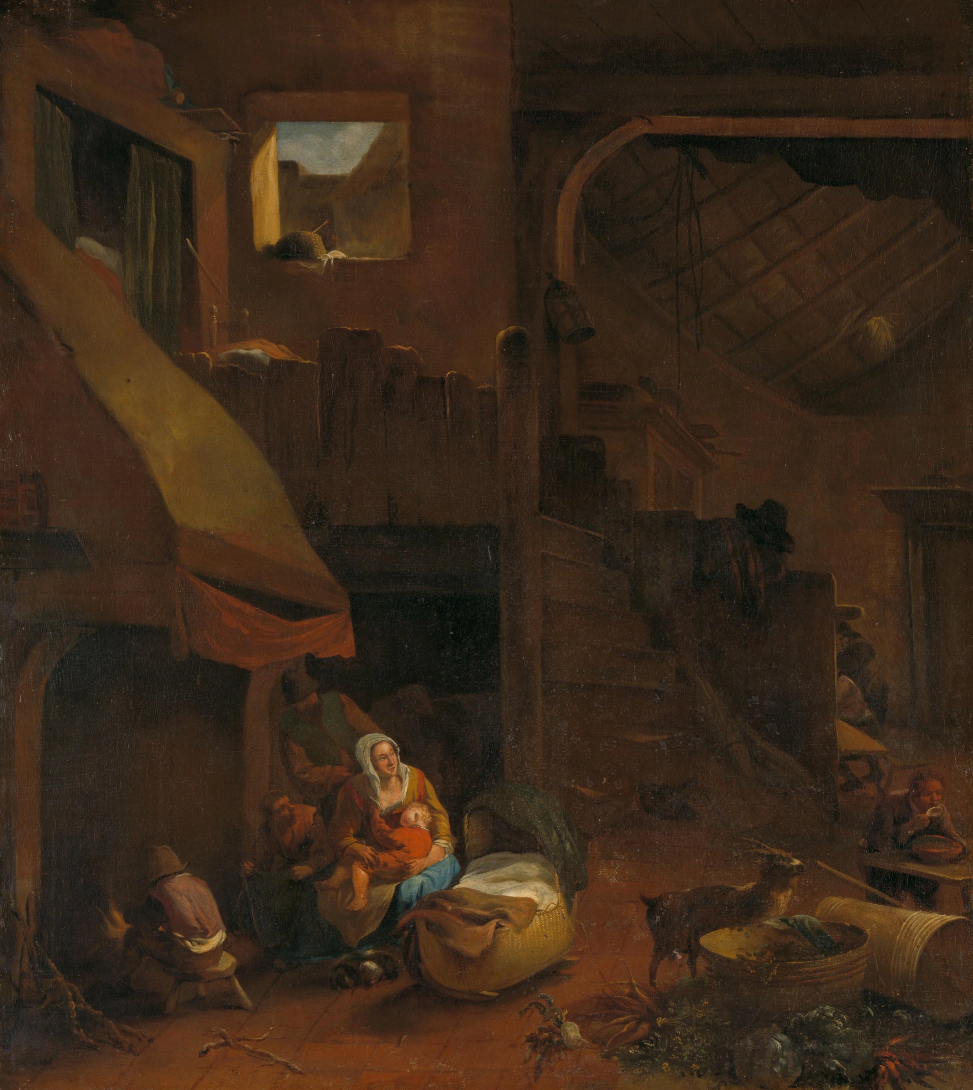 Interior of a peasant hut – Hendrick Mommers Vintage Art Print | Wall Art Poster